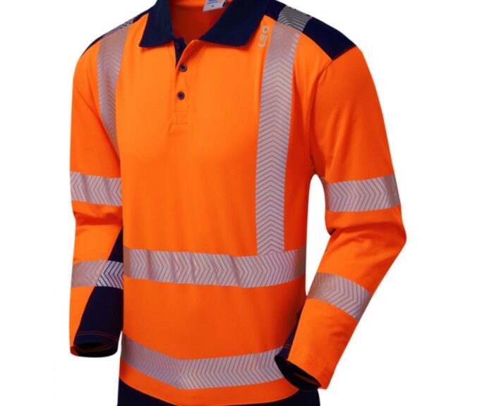 P15-Orange-Navy-Leo-Wringcliff-Coolviz-Plus-Hi-Vis-Polo-Shirt-Long-Sleeve